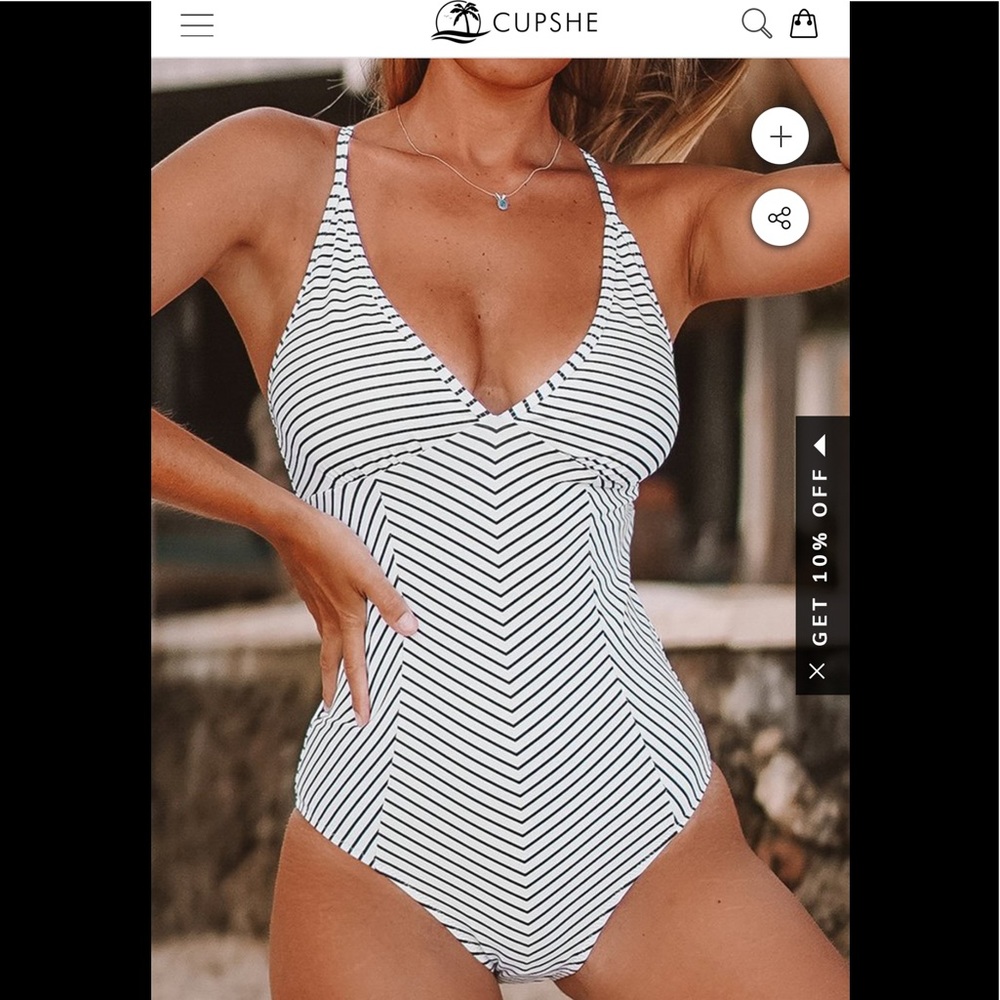 Cupshe Striped One-piece swimsuit